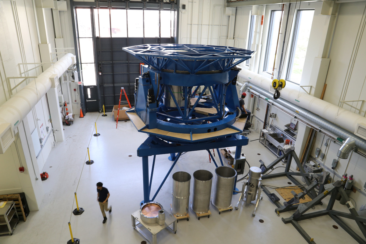 BICEP Array telescope mount at UMN during assembly